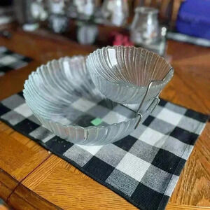 Vintage Arcoroc Seabreeze 3 piece chip and dip bowl set